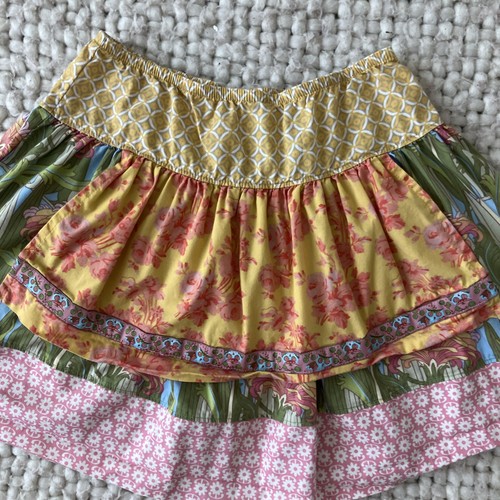 Matilda Jane Girls Skirt 4 Floral Patchwork Boho Cottagecore Twirl Spring Tiered - Picture 3 of 11