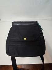 Coach Black Nylon Messenger Diaper Bag F10883 Blue Lining Large Crossbody Tote