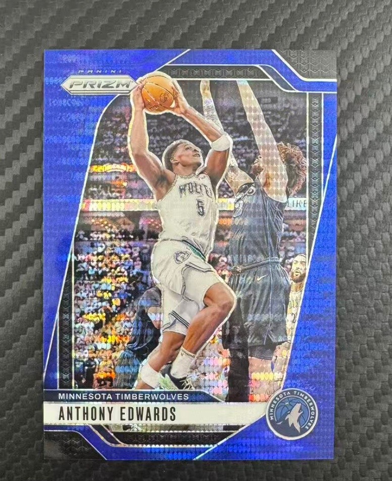 Anthony Edwards 2024-25 Panini Prizm Blue Pulsar 14/99 #100