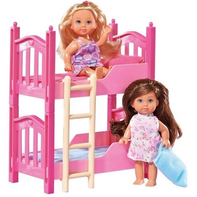 Simba Evi Love 2 Floor Bed Puppen mit Doppelstockbett Stockbett Ankleidepuppe