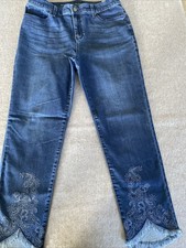 Chicos Perfect Stretch Girlfriend Slim Leg Ankle Jeans NWT Sz 1 Super Cute 