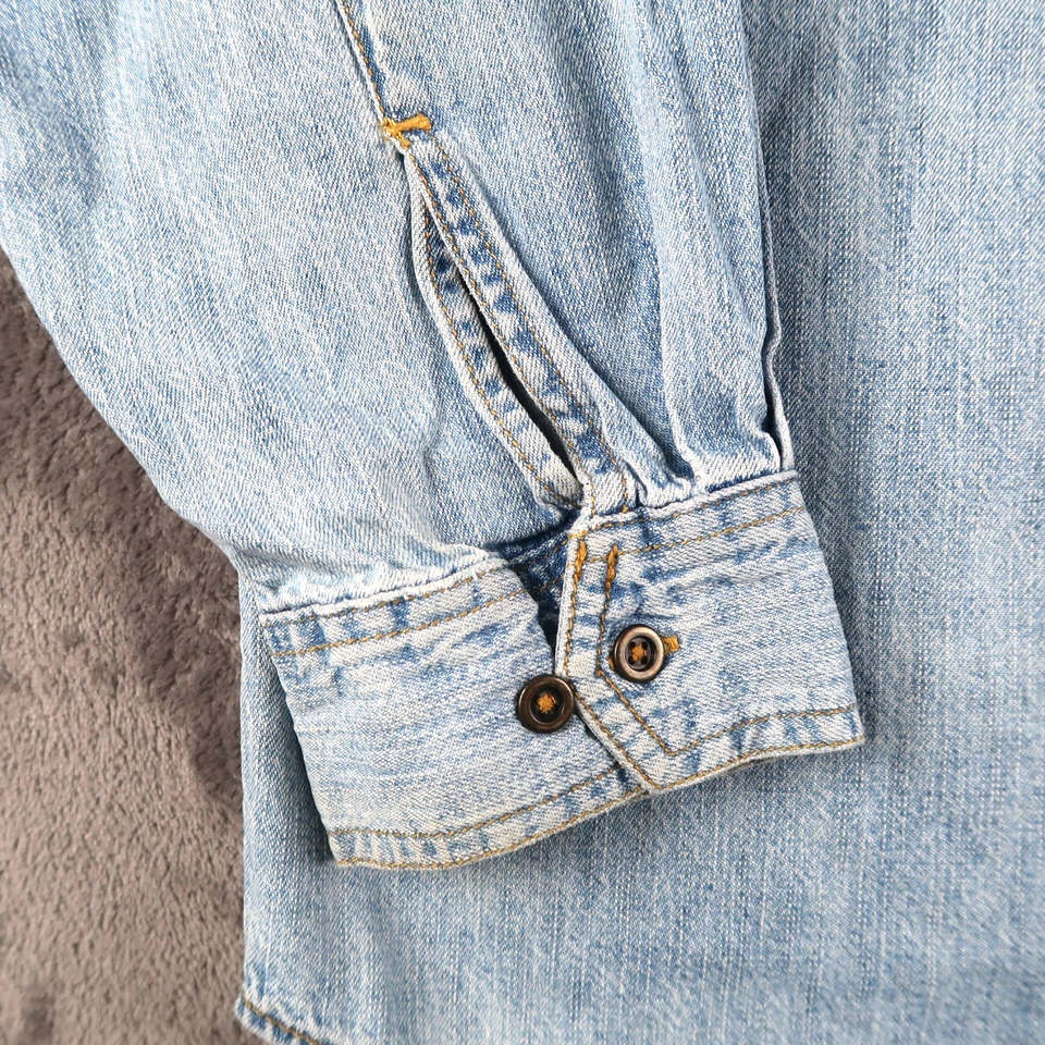 Vintage Route 66 Original Clothing Co Mens Denim Shirt L Large Blue Oversized - Image 4 of 4