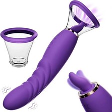 Clit Licker 3-in-1 Heating G-Spot 10 Vibrator,Waterproof Tongue Licking Sex Toy