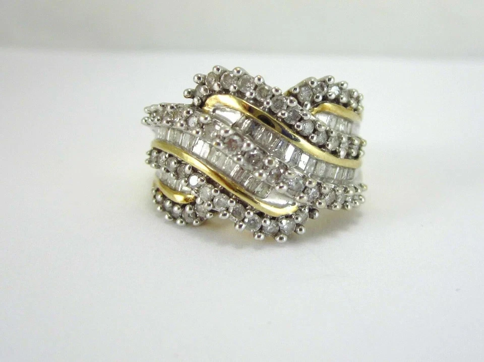 2Ct Round Cut Lab Created Diamond Cluster Wedding Band Ring 14K Gold Finish - Image 2 of 4