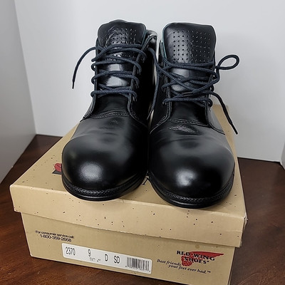 Red Wing Chukka Boot Shoes black leather Safety Toe work Womens sz