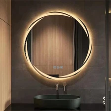 LUVODI Anti-fog LED Bathroom Mirror Circle Backlit HD Vanity Mirror Shatterproof