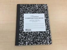 BAZIC Premium Composition Book Black Marble College Ruled 100 Sheet Notebook