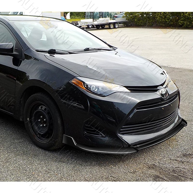 FIT 1719 TOYOTA COROLLA PAINTED BLACK TYPE S FRONT BUMPER SPOILER