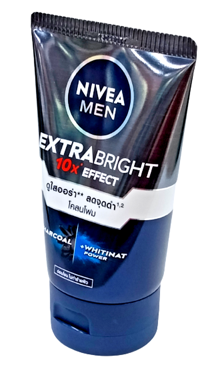 NIVEA Men Extra Bright 10X Effect Charcoal Mud Foam Whitening