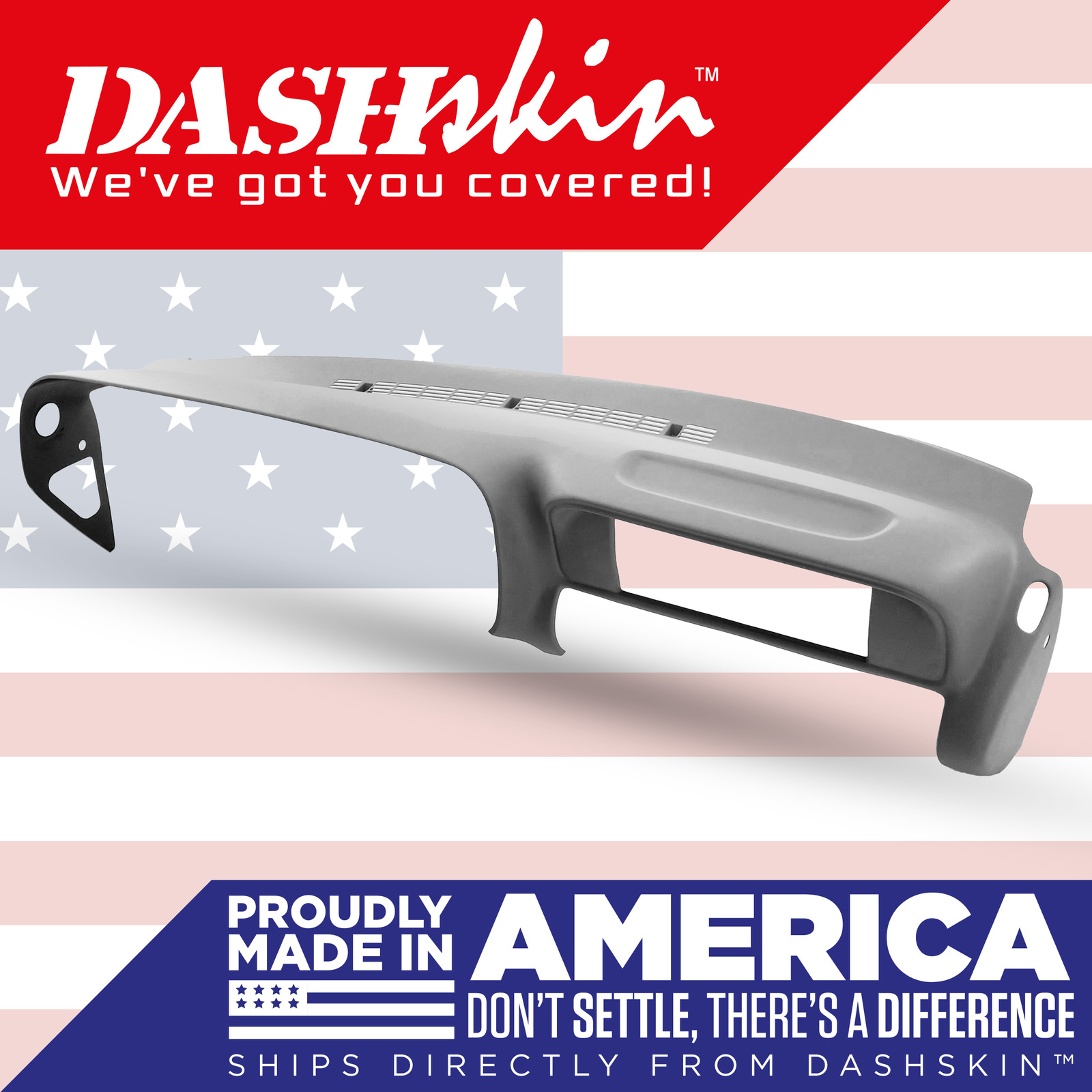 DashSkin Molded Dash Cover for 97-99 GM SUVs & 97-98 Trucks in Medium Grey