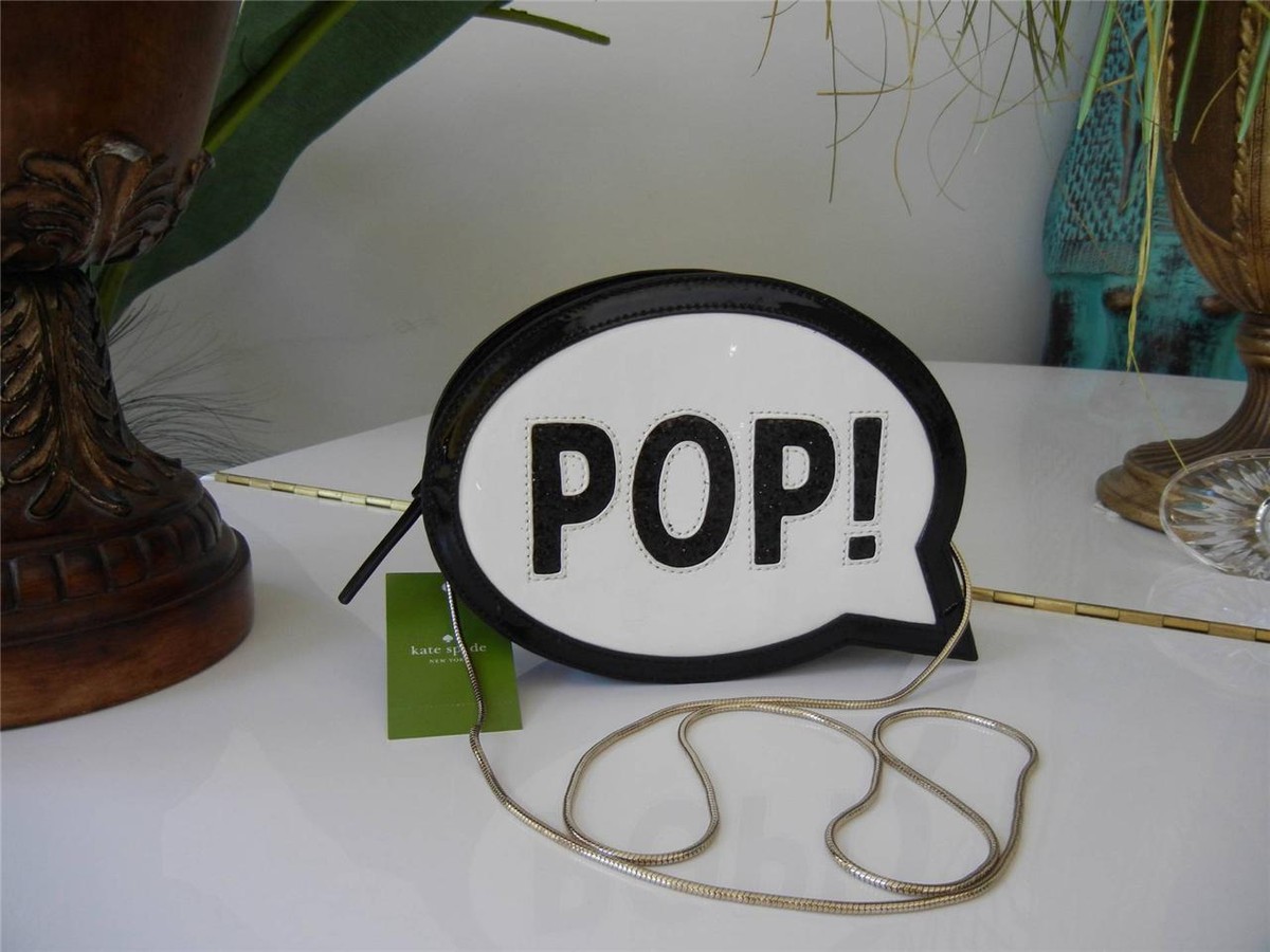 ☺︎ NWT KATE SPADE PATENT LEATHER CARTOON BUBBLE SEQUIN 