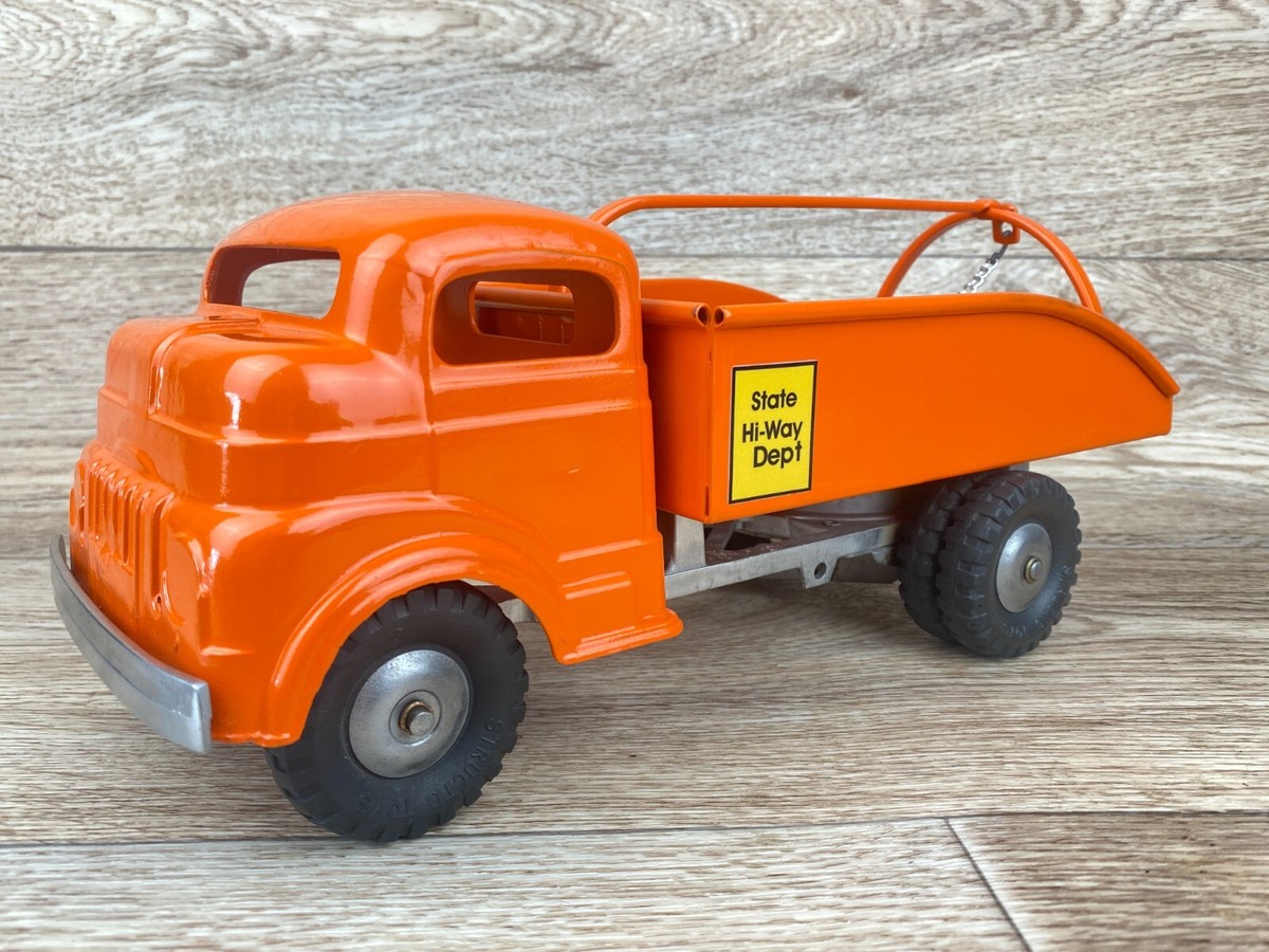 Vintage Structo Toys State Hi-Way Dept Orange Pressed Steel
