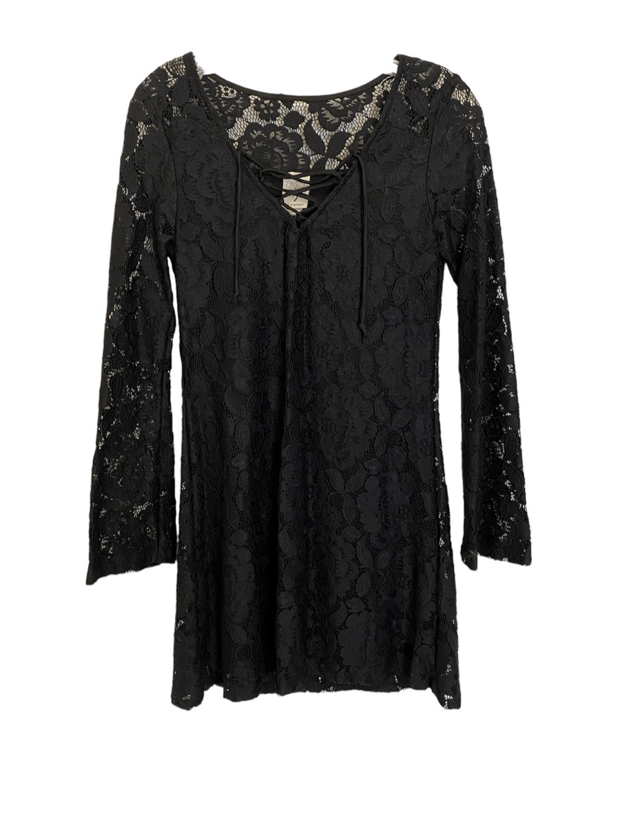 Self Esteem Black Lace Tie Up Mini Dress | Size S | eBay