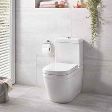 Rimless Coupled Toilet Grohe Euro Complete Pack Soft Close Seat Silent Flushing 
