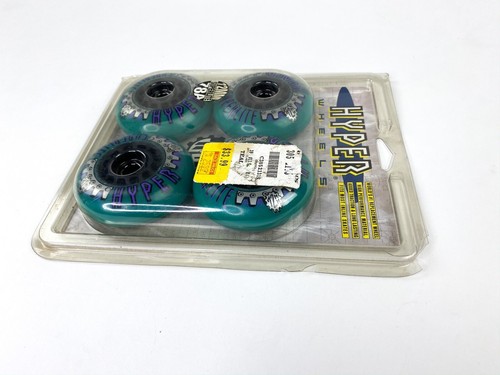 4 Hyper Wheels Superlite 1993 Inline Skate Wheels 78A 12mm Teal NOS - Picture 3 of 3