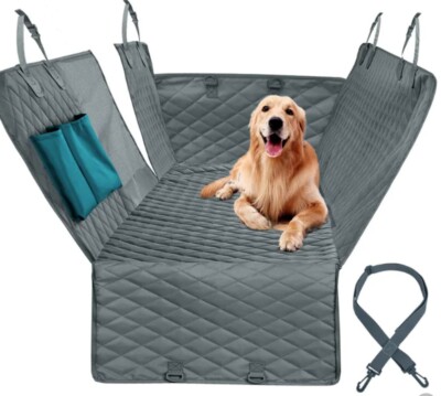 Active Pets Back Seat Cover Protector for Dogs - Black/Grey 