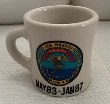 Vintage Navy Emporium USS Nassau LHA-4 Coffee Mug-Cup May83-Jan87