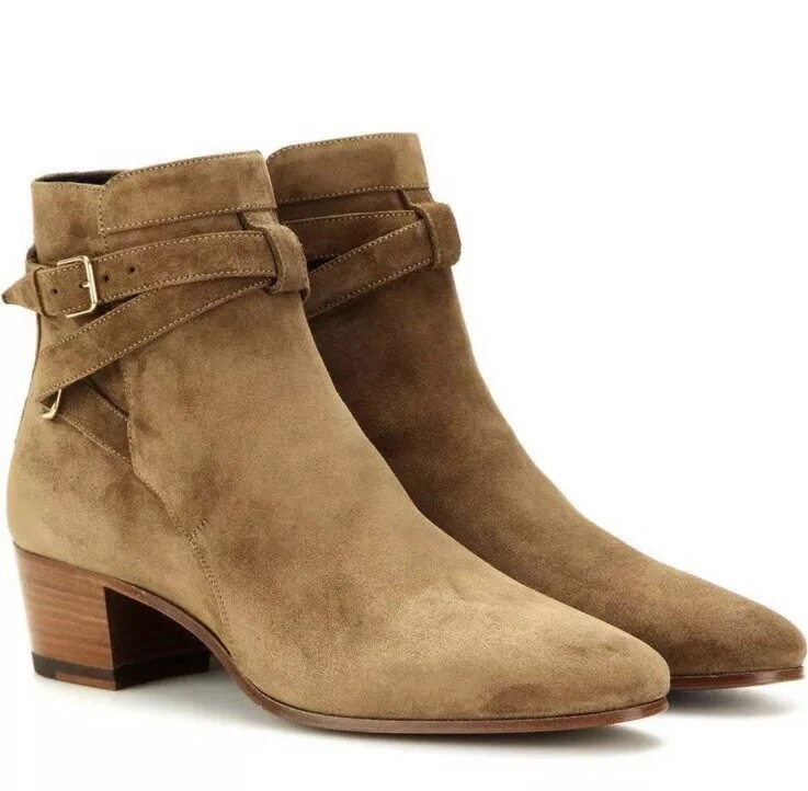 Ysl suede ankle boots sale