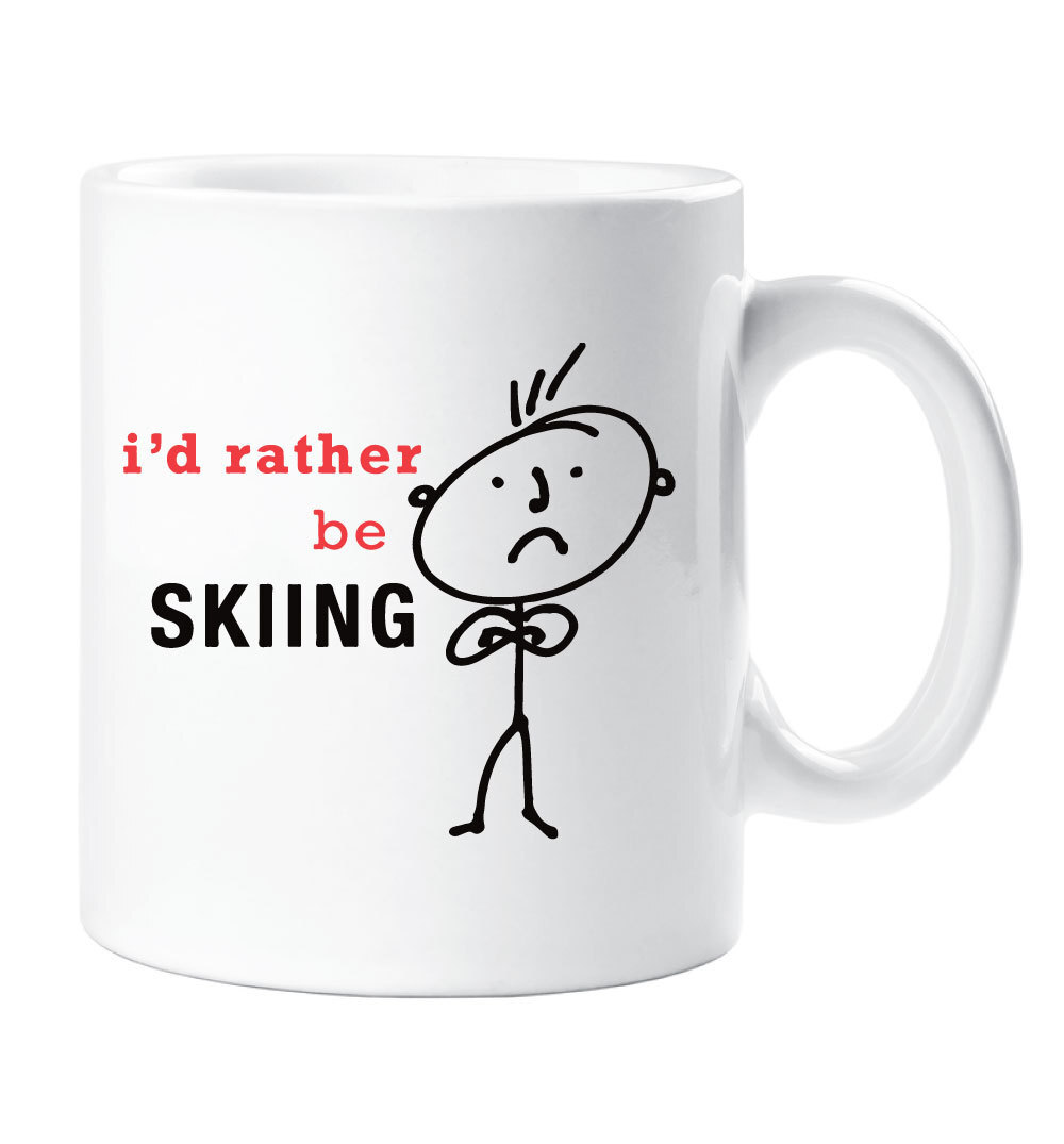 Skiing Mug I'd Rather Be Skiing Present Mug Ceramic Dad Boyfriend Present