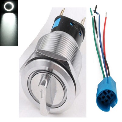 19mm Self locking Selector Rotary Switch Latching 3 Positions 2NO 2NC 12 24V
