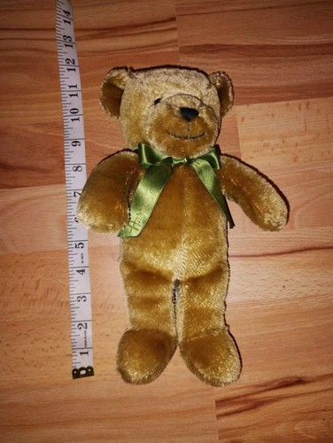 Harrods Golden Brown Plush Collectible Teddy Bear Toy Green Ribbon 11" Inch 28cm - Picture 14 of 16