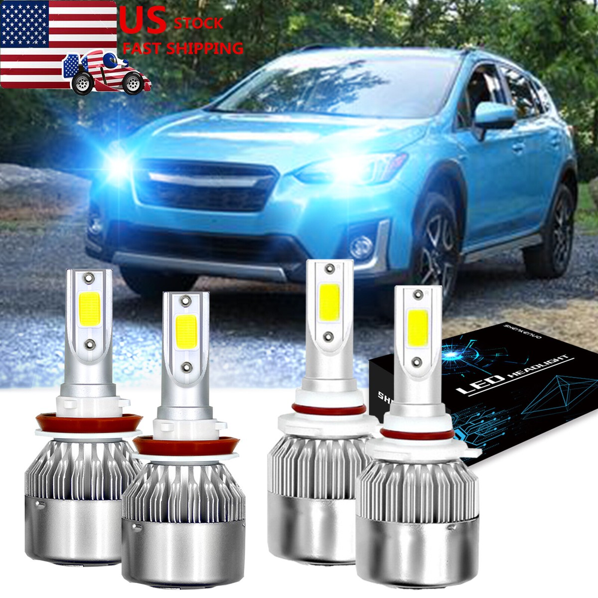 For Subaru Crosstrek 2013-2019 LED Headlight Bulb 9005 H11 High