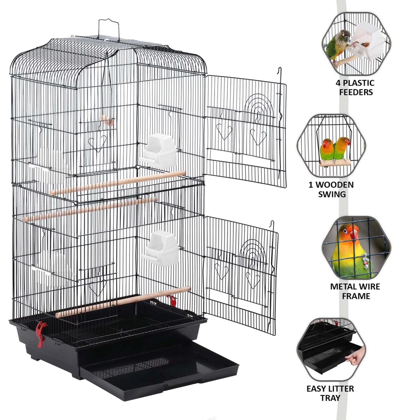 Large Metal Bird Cage for Budgie Parakeet Canary Cockatiel Finch or Lovebird
Opens in a new window o
