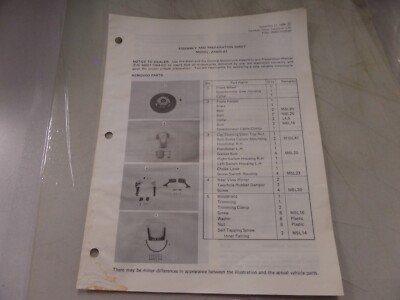 Kawasaki Factory Assembly & Preparation Sheet Model 1985 ZX600-A1
