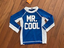 New Gymboree Infant Boy Swim Blue and White Mr. Cool Rashguard Size 18-24 months