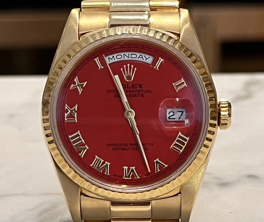 Red rolex dial hot sale