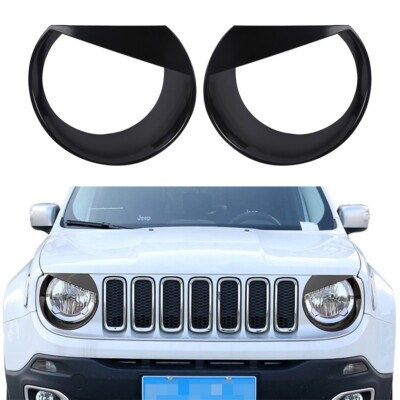 #ad #ad Pair Black Angry Bird Headlight Bezels Cover for 2015 2016 2017 Jeep Renegade $18.69