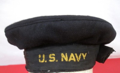 WWII US Navy USN Sailor Flat Hat or 