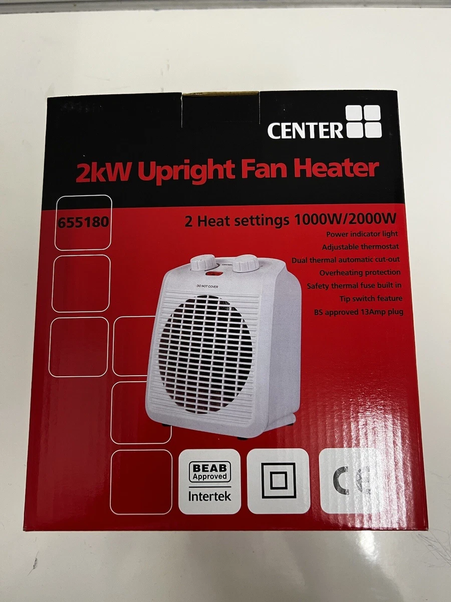 Center 2kW Upright Fan Heater - 2 Heat Settings - Boxed - Brand New | eBay