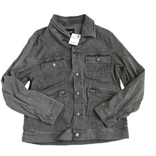 Jack & Jones Denim Jacket Grey Ladies Size Large Four Pockets Casual Trucker