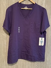 New Fundamentals Womens Size Large Purple Scrub Top