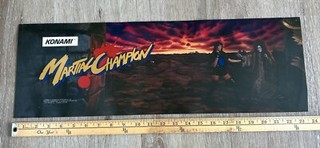 Konami MARTIAL CHAMPION Arcade Marquee VINTAGE 1993 - 24” X 8” RARE MAN CAVE