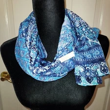 Collection 18 Versatile Silver Blue Scarf/ Pareo/Wrap 72in. and 21 in.NWOT 