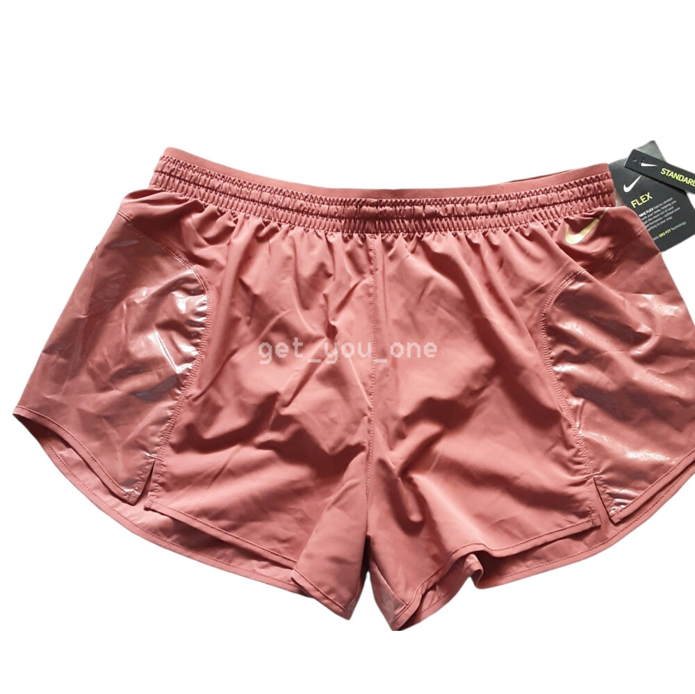 NWT Nike Icon Clash Tempo Luxe Claystone Red Metal Running Shorts