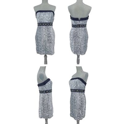 Tony Bowls Sequin Satin Rhinestone Square Neck Bodycon Formal Mini Prom  Dress 6 | eBay