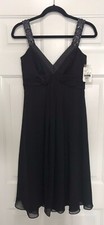 David's Bridal F12899 Size 4 Black Bridesmaid / Formal Dress NEW WITH TAGS