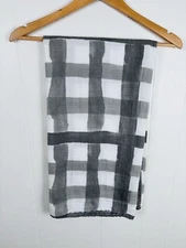 Burt's Bees Baby Plaid 100% Organic Cotton Gray White Receiving Blanket 45”x 45”