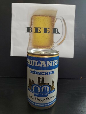 Vintage Paulaner Munchen 11.2 fl oz Aluminum Beer Can German Beer Hell Urtyp