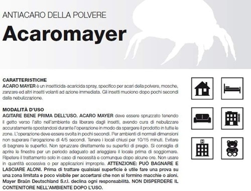 ACAROMAYER Spray 3Xml 400 - Insetticida Acaricida Anti Acaro Polvere Mayer Braun - Foto 2 di 7