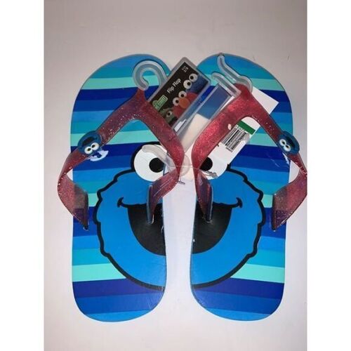Sesame Street Cookie monster flip flops kids size 2/3