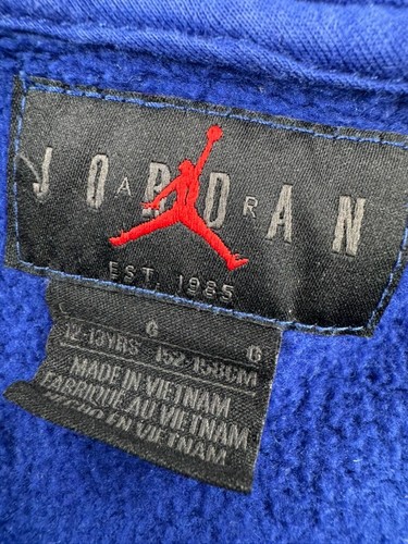 Jordan Jacket Youth L Blue Full Zip Up Hoodie Jumpman Nike Air Spell Out Boys - Picture 7 of 10