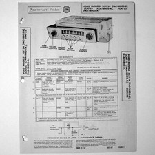 FORD Models 2CF754 2CH753 2CM752 Custom Car Radio - SAMS Photofact 1952 - New
