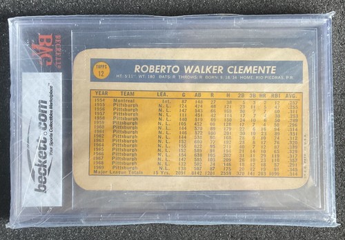 1970 Topps Baseball SUPER #12 HOF ROBERTO CLEMENTE BVG SEHR GUT + 3,5 - Bild 9 von 10