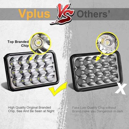 1 pieza para Chevy S10 Blazer 1994-1997 4x6"" pulgadas faros LED haz sellado alto-bajo - Imagen 7 de 8