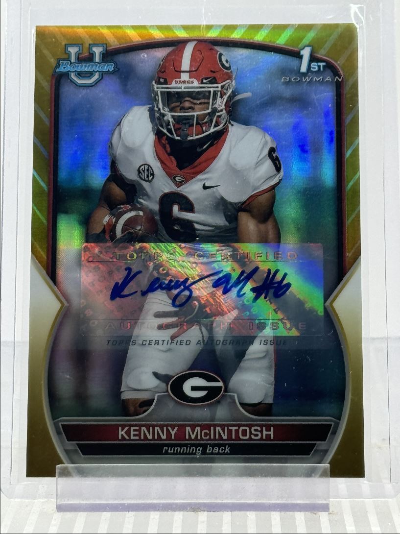 KENNY MCINTOSH 2022 BOWMAN U CHROME 1ST GOLD REFRACTOR AUTO /50 Q1345
