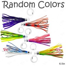 6.5" Fishing cup Trolling Marlin rigged Lure Resin Head big game Random Mix New